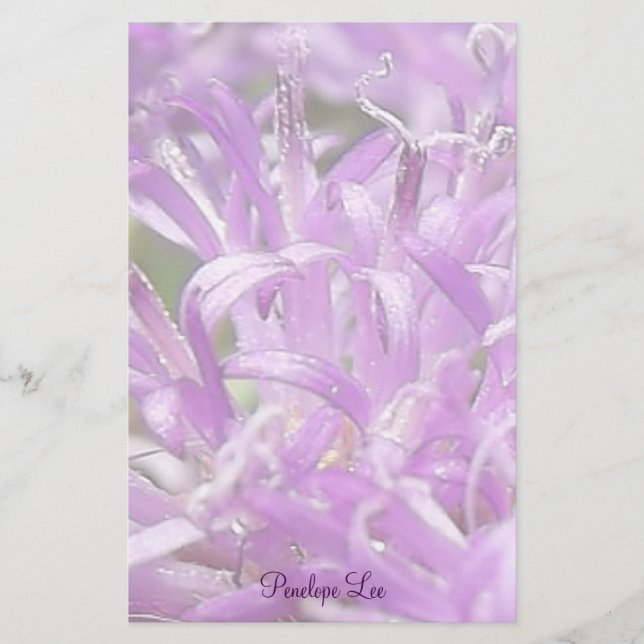 Personalised Pretty Lavender Wild Flowers Stationery (Front)