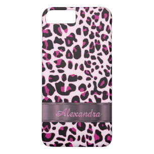 Personalised pretty leopard animal print iPhone 8 plus/7 plus case