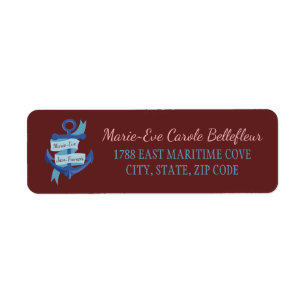 Personalised Pretty Nautical Blue Anchor Wedding