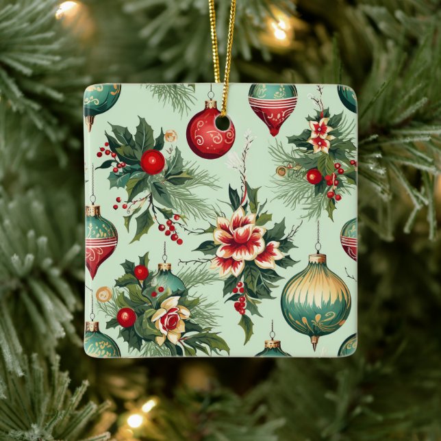 Personalised Pretty Ornaments Floral Christmas (Tree)