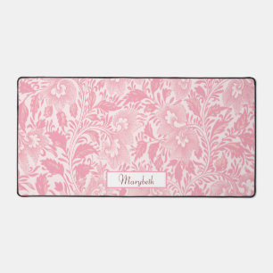 Personalised Pretty Pink Boho Floral Desk Mat