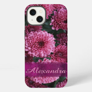 Personalised pretty pink Chrysanthemum flower iPhone 13 Case