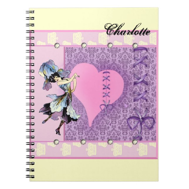 Personalised pretty pink gift ideas for girls notebook (Front)