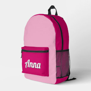 Personalised Pretty Pink Modern Girly Printed Backpack