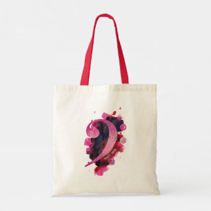 Personalised Pretty Pink Piano Grand Staff Music Tote Bag