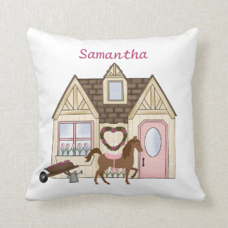 Personalised Pretty Ponies House Horse Pillow