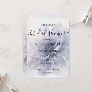 Personalised Pretty Purple Flower Bridal Shower Invitation