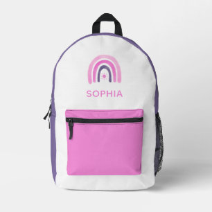 Personalised Pretty Rainbow Girl School Printed Backpack