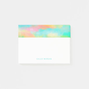 Personalised Pretty Soft Aqua Watercolor Border Post-it Notes