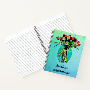 Personalised Pretty Watercolor Floral Notebook