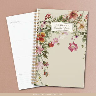 Personalised Pretty Wildflower Planner