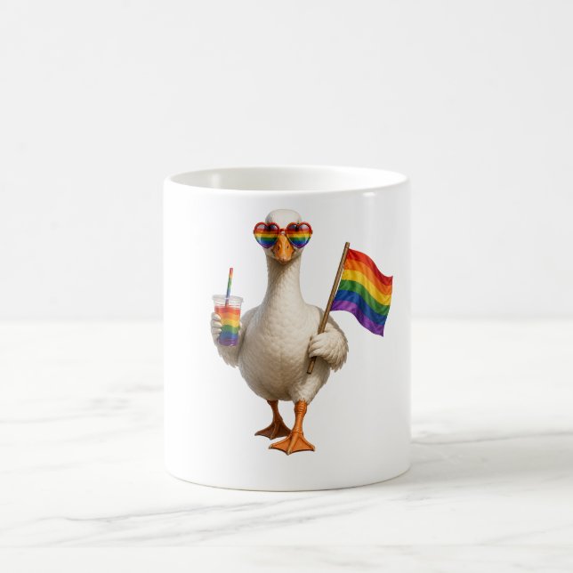 Personalised Pride Goose | Custom Text | LGBT  Coffee Mug (Center)