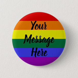 Personalised Pride Rainbow Button