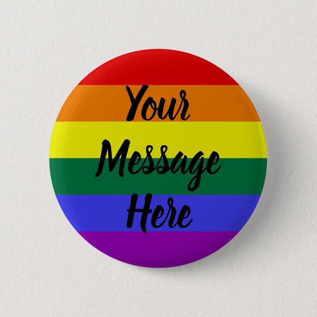 Personalised Pride Rainbow Button (Front)