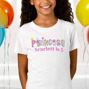 Personalised Princess Alphabet Birthday T-Shirt