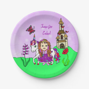 Personalised Princess and Unicorn Birthday Party Paper Plate
