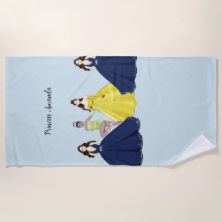 Personalised princess beach towel