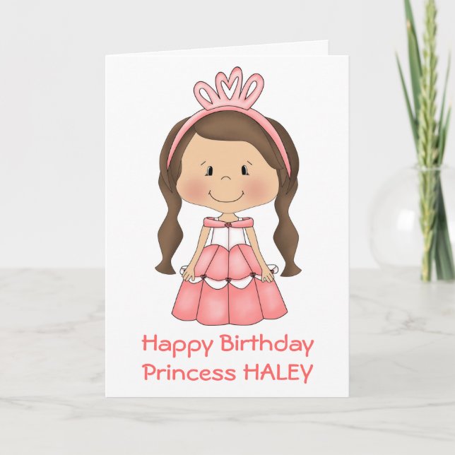 Personalised Princess Birthday card (Front)