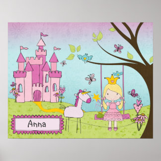 Personalised Princess Castle Art Poster