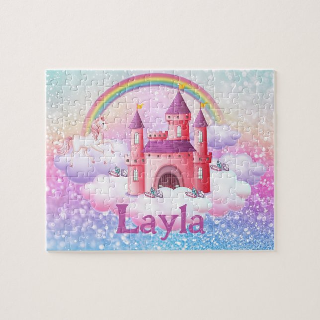 Personalised Princess Castle Child Name Puzzle  (Horizontal)