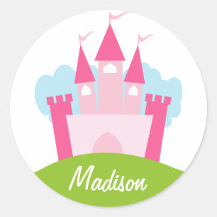 Personalised Princess Castle Classic Round Sticker