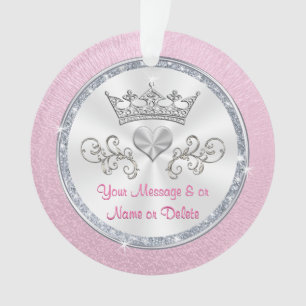 Personalised Princess Christmas Ornaments, Tiara Ornament