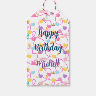 Personalised Princess crown pink Gift Tag