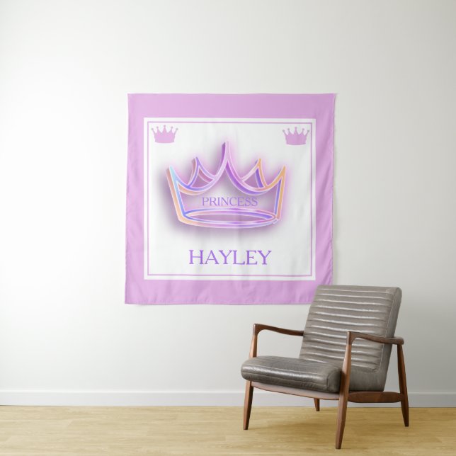 Personalised Princess Crown Wall  Tapestry (In Situ)