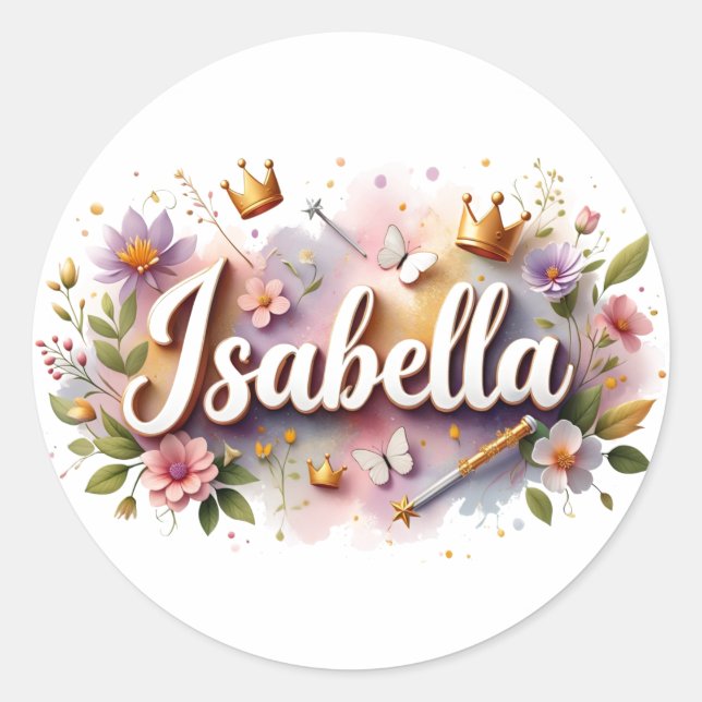 Personalised  Princess Floral Name Stickers  (Front)