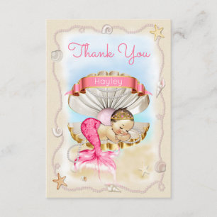 Personalised Princess Mermaid Clam Shell Thank You Card