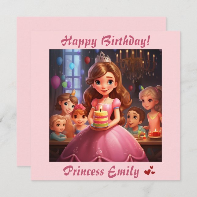 Personalised Princess [Name] Birthday  (Front/Back)