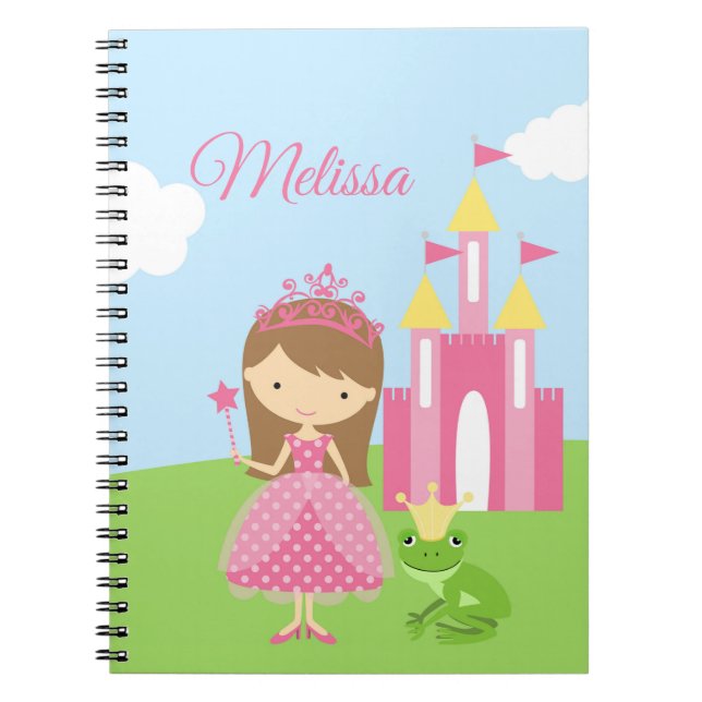 Personalised Princess Notebook / Journal for Girls (Front)