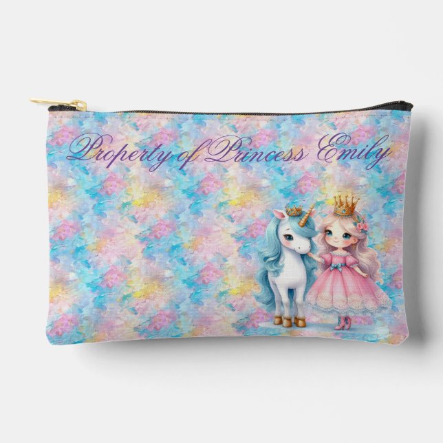 Personalised Princess Pencil Case Accessory Pouch (Front)