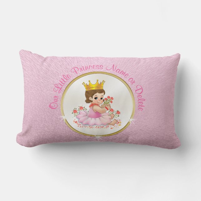 Personalised Princess Pillow, Your Text or Photo Lumbar Cushion (Front)