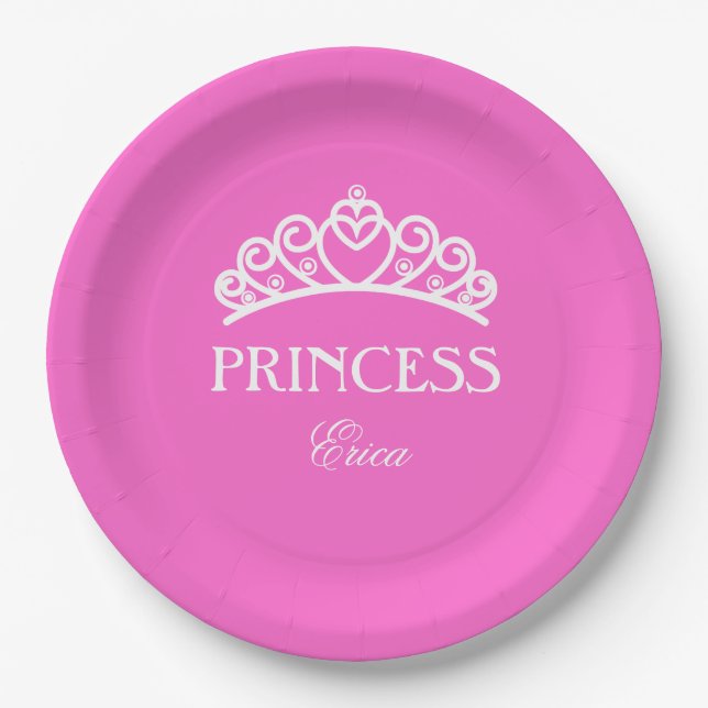 Personalised princess plate with name (Front)