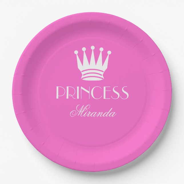 Personalised princess plate with name (Front)