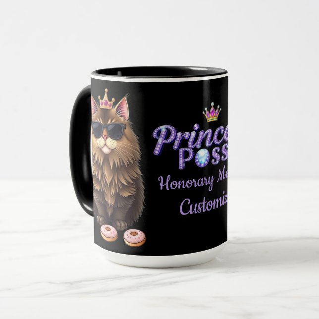 Personalised Princess Posse Member Black Mug (Front Left)