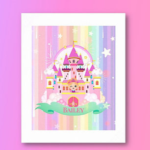 Personalised Princess Print, Wall Poster