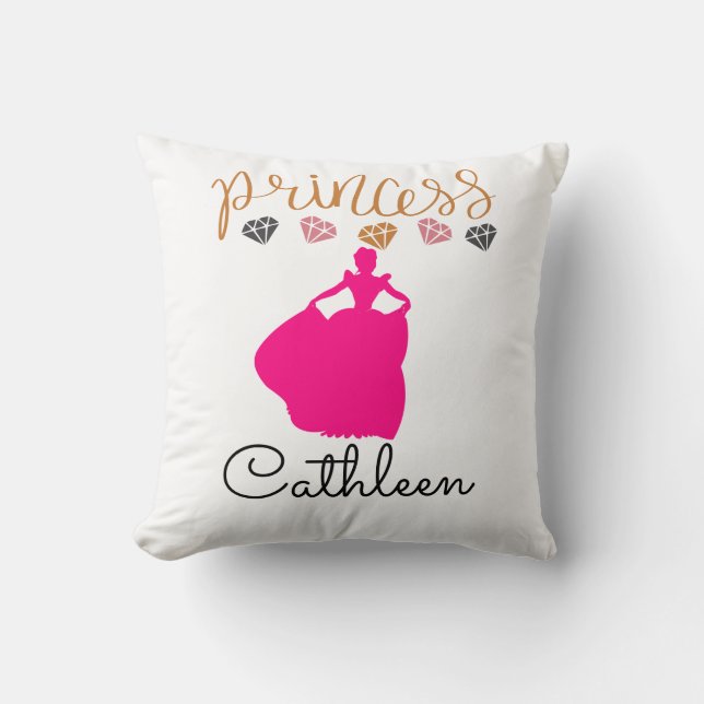 Personalised Princess Throw Pillow (Front)
