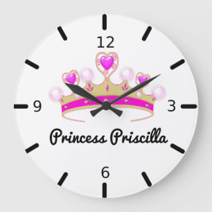 Personalised Princess Tiara Large Clock