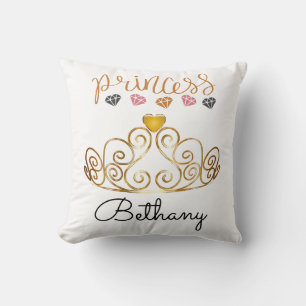 Personalised Princess Tiara Throw Pillow