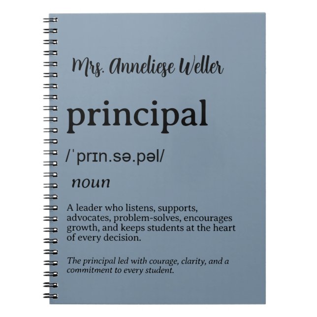 Personalised Principal Definition Notebook (Front)