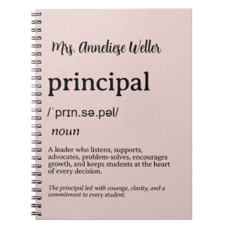 Personalised Principal Definition Notebook