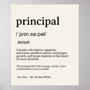 Personalised Principal Definition Poster