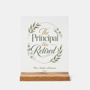 Personalised Principal Retirement Gift Acrylic Sign