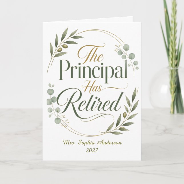 Personalised Principal Retirement Gift Card (Front)