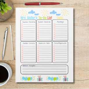 Personalised Principal To-Do List Elementary theme Notepad