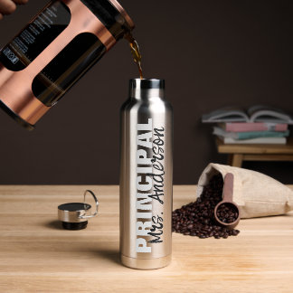 Personalised Principal's Name Script Water Bottle