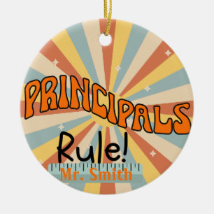 Personalised Principals Rule Gift Christmas Ceramic Tree Decoration