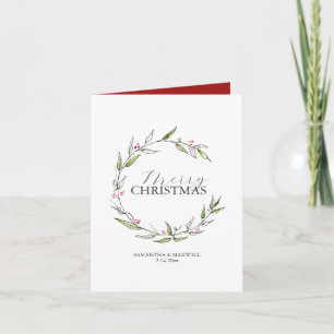 Personalised Printable Christmas Cards Botanical